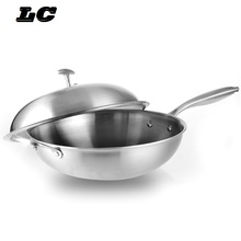 free shipping 5-PLY Stainless steel smokeless wok coating cookware cooking pots / pans wok 32CM 2024 - buy cheap