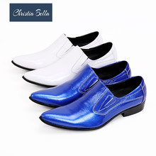 Zapatillas de vestir de Punta Lisa para hombre, zapatos italianos clásicos de cuero genuino, calzado de negocios, de oficina y boda 2024 - compra barato