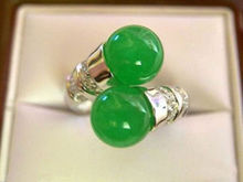 Hot sale new Style >>>> Beautiful Tibet silver natural green stone ring size 7-9 2024 - buy cheap