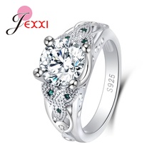 925 Sterling Silver  Classic Promise Wedding Ring Jewelry Micro Paved Cubic Zirconia For Women Bridesmaid Gifts Popular 2024 - buy cheap