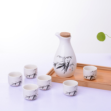 Conjunto de copos de cerâmica para bebidas, 7 pçs/set, vintage, flagon do japão, copo de licor de bambu, utensílios de cozinha, presentes, talheres 250ml 2024 - compre barato