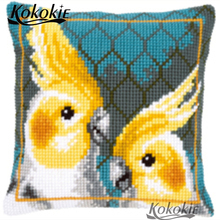 diy rug carpet kits cartoon parrot pillowcase cotton thread throw pillow Counted cross stitch kits embroidery needlework sets 2024 - buy cheap