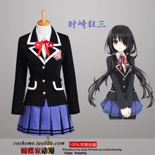 Anime DATE A LIVE Tokisaki Kurumi Nightmare Cosplay Costume Custom Made Clothing Coat+Shirt+Skirt 2024 - buy cheap