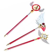 24-52CM Scalable Sakura Card Captor Cosplay Costumes Magic Wands Halloween Party Props Weapons Kinomoto Star Birdhead Stickers 2024 - buy cheap