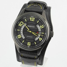 43mm Parnis black dial Sapphire Glass miyota Automatic mens PVD case Watch E1650 2024 - buy cheap