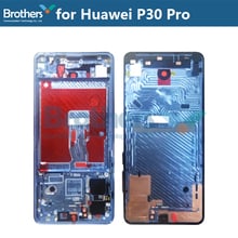 Marco frontal para Huawei P30 Pro LCD, carcasa frontal para Huawei P30 Pro, bisel LCD sin botón de reparación de reemplazo de teléfono 2024 - compra barato