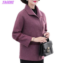 New Middle-aged women Woolen Jacket Autumn Winter 2020 Fashion Plus size Outerwear Loose Female Leisure Woolen coat XL-5XL B894 2024 - buy cheap