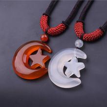 natural transparent star moon Chalcedony Sweater chain agate Chalcedony jade pendant with certificate china 2024 - buy cheap