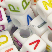 500Pcs/lot 10mm Random Mixed Cube Acrylic Colorful Letters Beads Alphabet Charms Spacer Beads For Jewelry Making Craft DIY Beads 2024 - buy cheap