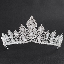 Crystals CZ Cubic Zirconia Wedding Bridal Royal Tiara Diadem Crown Women Prom Hair Jewelry Accessories CH10135 2024 - buy cheap