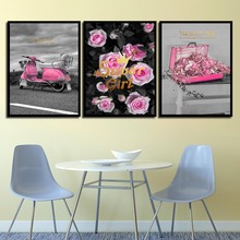 Super menina flor cenário nórdico simples quadros em tela moderna sala de estar decoração da parede cartazes impressão quadros criativos arte 2024 - compre barato