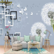 Beibehang Одуванчик коробка пользовательские фото обои пейзаж большие фрески гостиная диван спальня Современная Настенная живопись Домашний декор 2024 - купить недорого