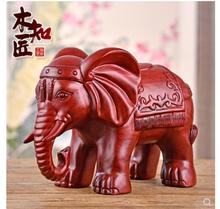 Mahogany elephant carves fortune geomantic red Animal elephant real wood mahogany office living room home 2024 - buy cheap