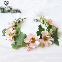 CC 100%-corona de flores para niños, Tiara hecha a mano, accesorios para el cabello de boda, hilo de hada nupcial, joyería fina para la playa mq054 2024 - compra barato