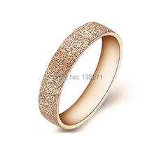 Titanium steel rose gold color women's frosted ring Love gifts US Size 6 7 8 9 10 2024 - buy cheap