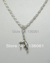 Vintage Silver GYMNAST Necklaces Pendants Charms  Chain Statement Collar Choker Jewelry For Women Accessories Gifts 10PCS  P982 2024 - buy cheap