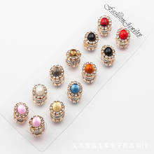 Free shipping 12pcs/lot Mix Color New flower Colorful  Magnet Brooch Pin Muslim Scarf  clips Crystal Hijab Clips 2024 - buy cheap
