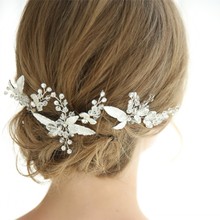 Pingentes de cabelo cor de prata para casamento-3 peças/conjunto 2024 - compre barato