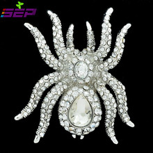 Rhinestone Crystal Animal Spider Brooch Broach Pin for Women Jewelry Accessories 8 Color 6485 2024 - buy cheap