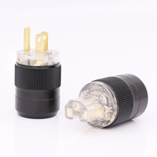 Позолоченный прозрачный штепсельная вилка переменного тока США, Hi-Fi IEC гнездовой разъем DIY кабель питания 2024 - купить недорого