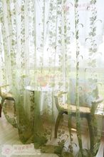 Fresh morden fashion glass yarn broadened vine leaves window sheer curtains for living room red green 2.7*2.5m 2024 - buy cheap