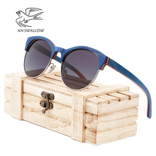 2019 New Skateboard Wood Polarized Semi-frame Sunglasses for Men TAC Lens UV400 Anti-retro Ultraviolet Sunglasses 2024 - buy cheap