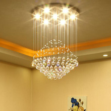Lámpara de araña LED redonda minimalista moderna para restaurante, lámparas de dormitorio, accesorio de iluminación led de cristal, lámparas colgantes 2024 - compra barato