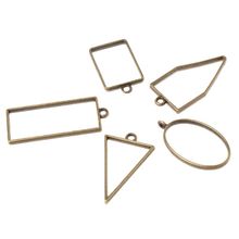 14Pcs Geometric Shape Metal Frame Set DIY Epoxy Resin UV Crystal Silicone Molds Jewelry Pendant Making 2024 - buy cheap