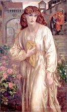 Pinturas al óleo, retrato de la serie "Salutation Beatrice of" de Dante, Sherlock Rossetti, arte moderno de alta calidad, pintado a mano 2024 - compra barato