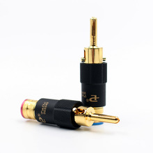 2pcs Copper 24K Gold Plated Pailiccs banana plug Audio Connector male adapter 2024 - buy cheap