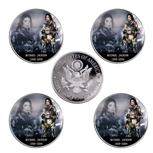 Creative Souvenir Coin Michael Jackson Silver Plated Metal Coin Home Decorative Challenge Coins for Collection 5pcs/lot 2024 - buy cheap