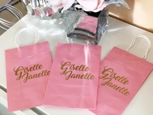 Personalized silver nam wedding bridesmaid maid of honor thank you gift bags, pink gift bags/bridesmaid gift bags 2024 - buy cheap