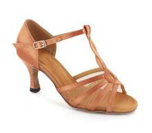 Tan Satin Ballroom LATIN Dance Shoes SALSA  Dance Shoes Size 34,35,36,37,38,39,40,41 2024 - buy cheap