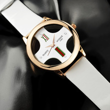 2018 Fashion Brand Style Hollow Out Cross Dial Quartz Women Men Studentcasual Leather Strap Bulk Cheap Wrist Watch Mujer Relojes 2024 - buy cheap