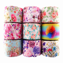 50 yards/lot 1-1/2" 38mm flowers printed grosgrain ribbon DIY hair bows handmade materials MD19012801 2024 - buy cheap