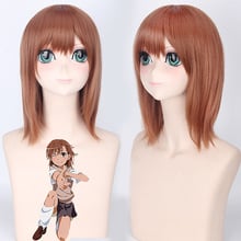 Anime Toaru Kagaku no Railgun Misaka Mikoto Cosplay Wig for Halloween party 40cm coffee Synthetic Hair Misaka Mikoto Wigs 2024 - buy cheap