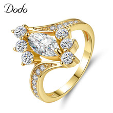 Charm Geometric Flower Stone Zircon Ring Gold Color Ladies Round Ring Female Hand Jewelry Bijuteria Feminina anillos mujer R265 2024 - buy cheap