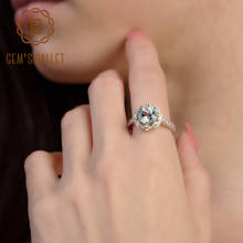 Женское классическое обручальное кольцо с небесно-голубым топазом, из стерлингового серебра 925 пробы, 2,58ct 2024 - купить недорого