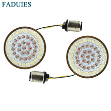 Faduies-furadeira para motocicleta, 2 polegadas, estilo bala, 1157, branco, âmbar, led, seta, softail 2011-2017/sportster 2014-17 2024 - compre barato