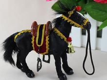 simulation black horse 14x11cm model polyethylene&furs horse model home decoration props ,model gift d585 2024 - buy cheap