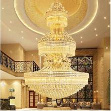 S gold LED crystal chandelier Duplex staircase hotel lobby club villa living room engineering lighting 1.2 1.5 m 2024 - buy cheap