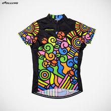 New Women CLASSICAL Team Colors Flowers Cycling Jersey Customized Road Mountain Race Top OROLLING 2024 - buy cheap