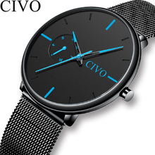 CIVO Fashion Mens Watches Top Brand Luxury Waterproof Ultra Thin Dial Sport Quartz Watches Men Mesh Band Clock Relogio Masculino 2024 - buy cheap