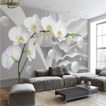 Beibehang-Papel tapiz fotográfico minimalista moderno para pared, Mural De pared abstracto, Papel tapiz para dormitorio, geométrico, 3D, blanco 2024 - compra barato
