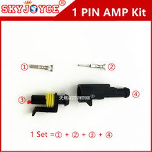 20X 1 Pin CAR AMP kit connector socket base adapter Cable AMP for H4 H7 hid xenon lamp slim ballast adapter plug AMP Waterproof 2024 - buy cheap