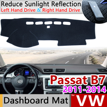 Para Volkswagen VW Passat B7 2011 ~ 2014 estera antideslizante cubierta del salpicadero almohadilla parasol Dashmat proteger accesorios de alfombra 2012, 2013 2024 - compra barato