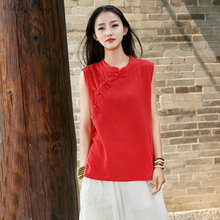 Blusa chinesa tradicional feminina, camisa cheongsam top kimono cardigan linho tradicional chinês v1599 2024 - compre barato
