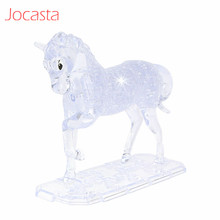 100Pcs Unicorn Horse Puzzle 3D Crystal Puzzle Animal Assembly Model DIY Birthday Gift Toys For Kids Home Decoration Puzzle Game[ 2024 - buy cheap