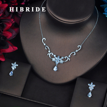 HIBRIDE Elegant Flower Design Small Jewelry Set For Women Bridal Jewelry European Style Tear Drop pulseira feminina N-661 2024 - buy cheap