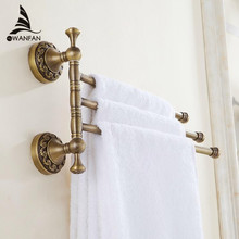 Toallero dorado de estilo antiguo, barra de toalla giratoria para baño, 3 barras, F91381 2024 - compra barato